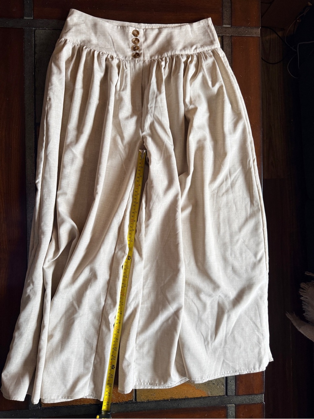Khaki pheasant wide leg flowy large office career pant slacks feminist casual